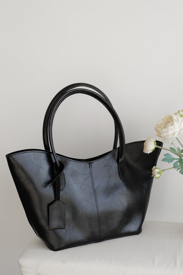 Fermuarlı Oval Omuz Çanta