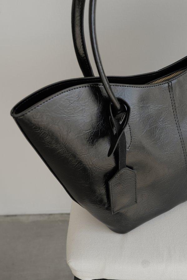 Fermuarlı Oval Omuz Çanta