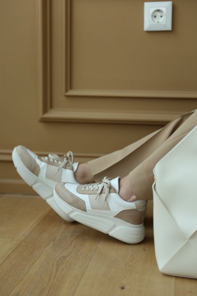 Süet Ve Cilt Detaylı Sneaker