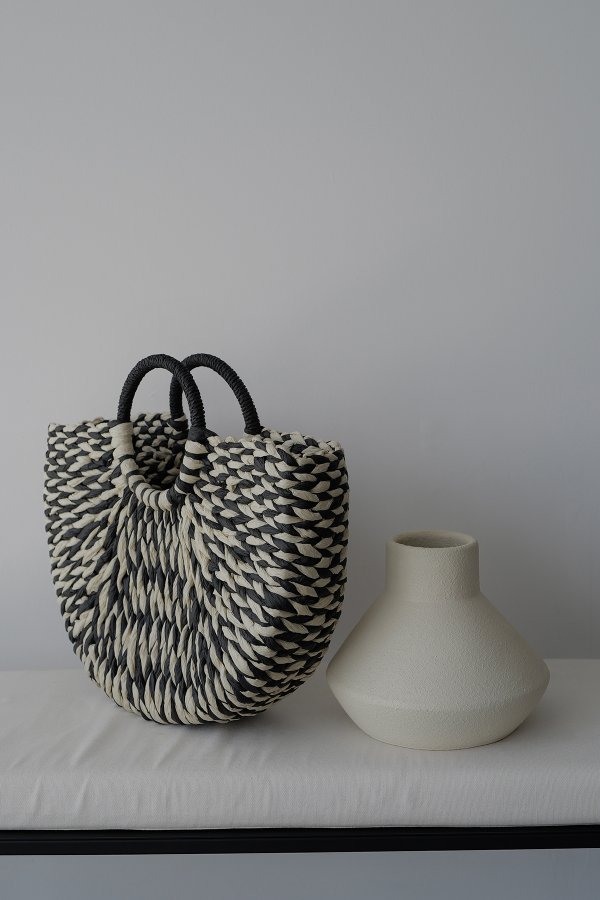 Yuvarlak Kulplu Hasır Çanta