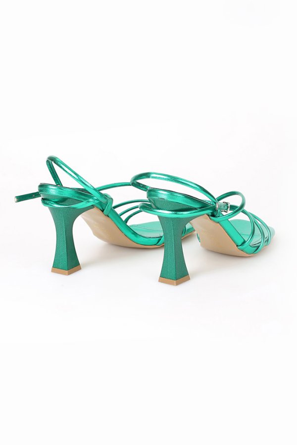 Bilekten Bağlamalı Topuklu Ayakkabı