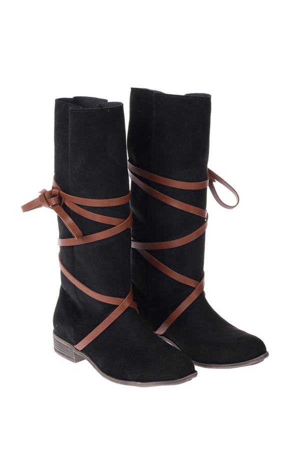 Süet Bağcık Model Çizme