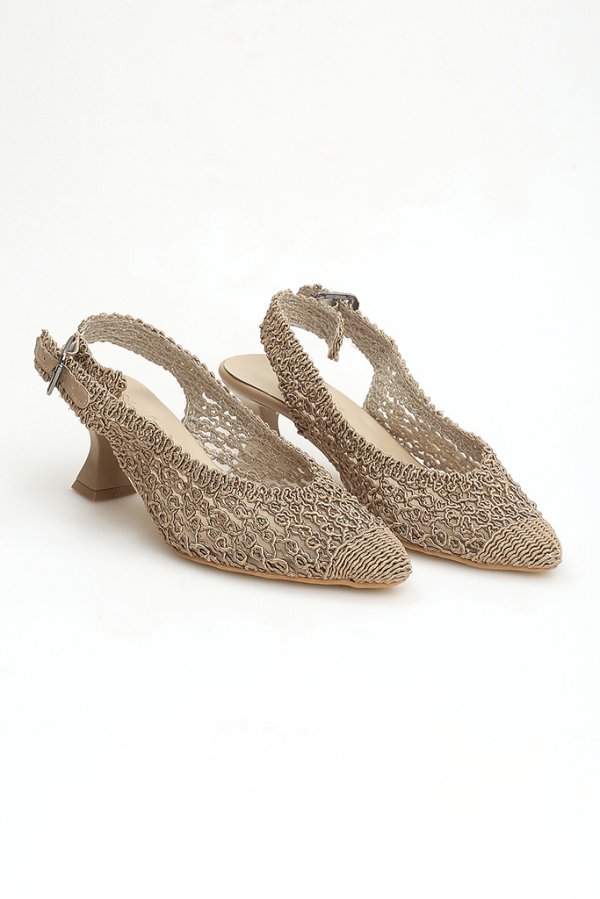 Örgü Model Topuklu Ayakkabı
