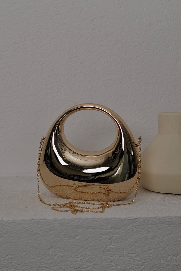 Metalik Oval Çanta