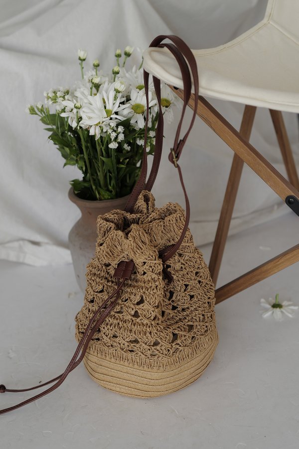 Büzgülü Hasır Çanta