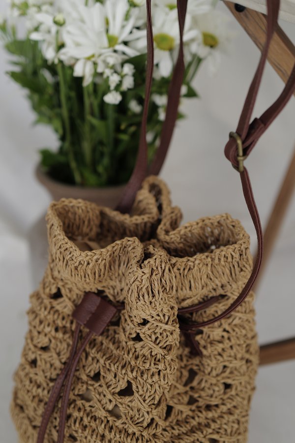 Büzgülü Hasır Çanta