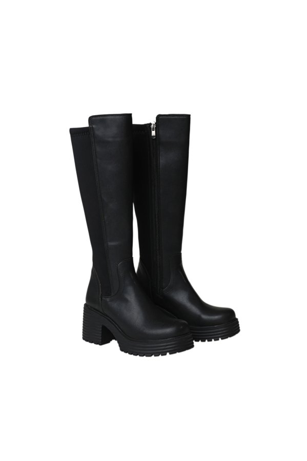 Arkası Streç Fermuarlı Çizme