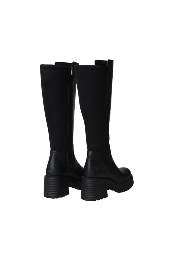 Arkası Streç Fermuarlı Çizme