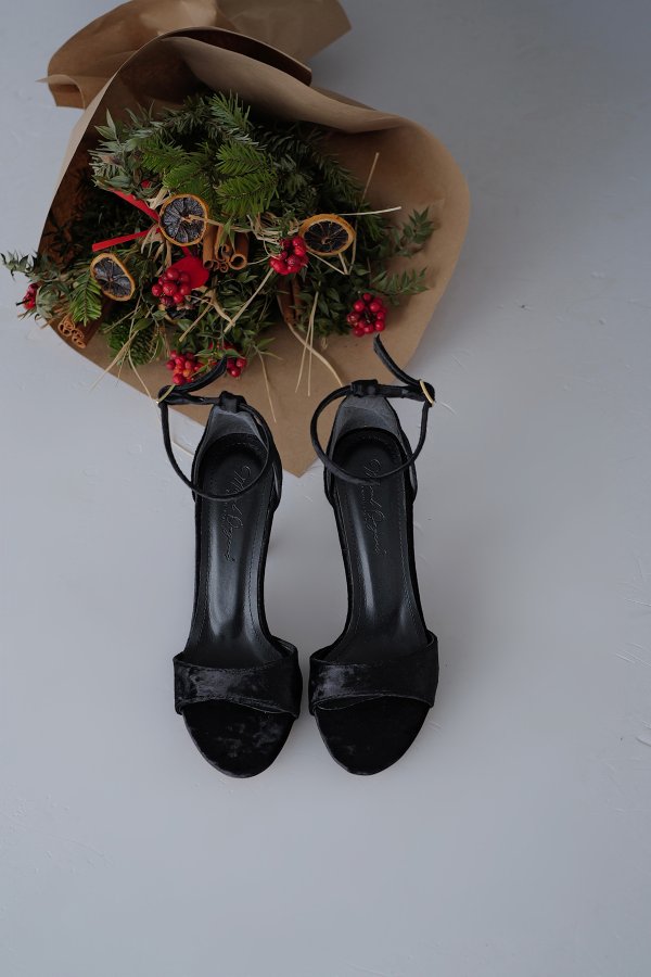 Kadife Topuklu Ayakkabı