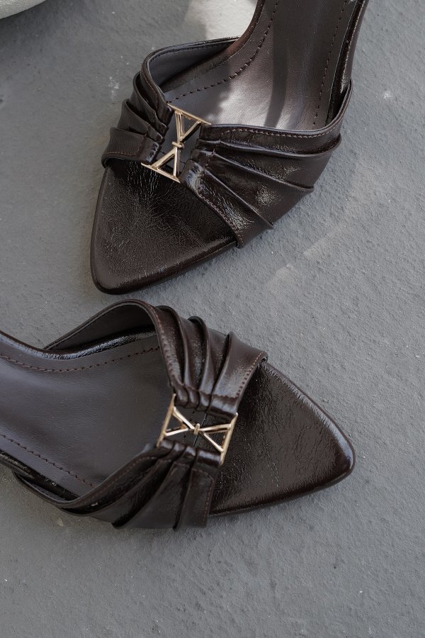 Drape Model Topuklu Topuklu Ayakkabı