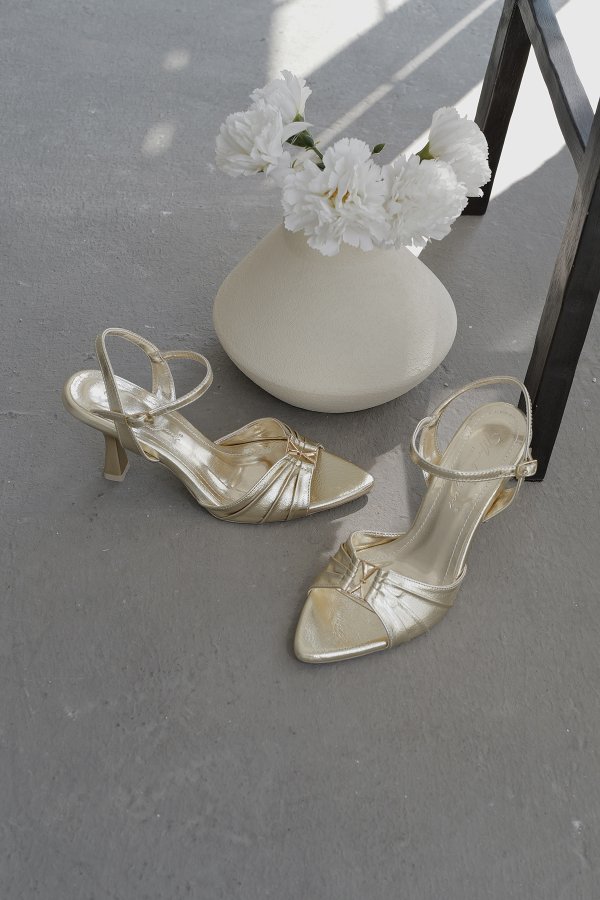 Drape Model Topuklu Topuklu Ayakkabı