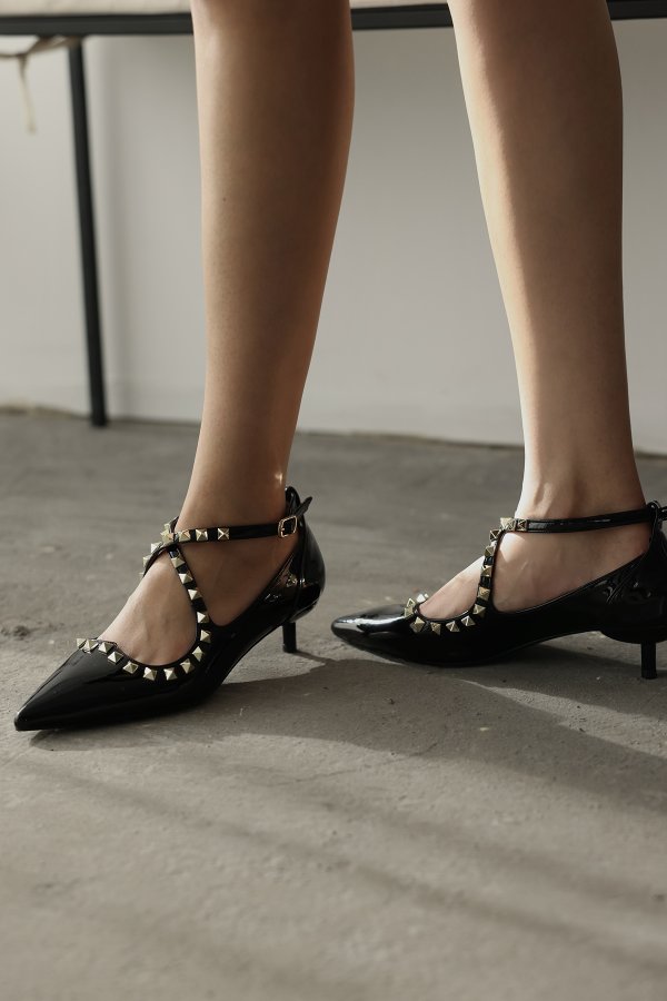 Zımba Detay Topuklu Ayakkabı