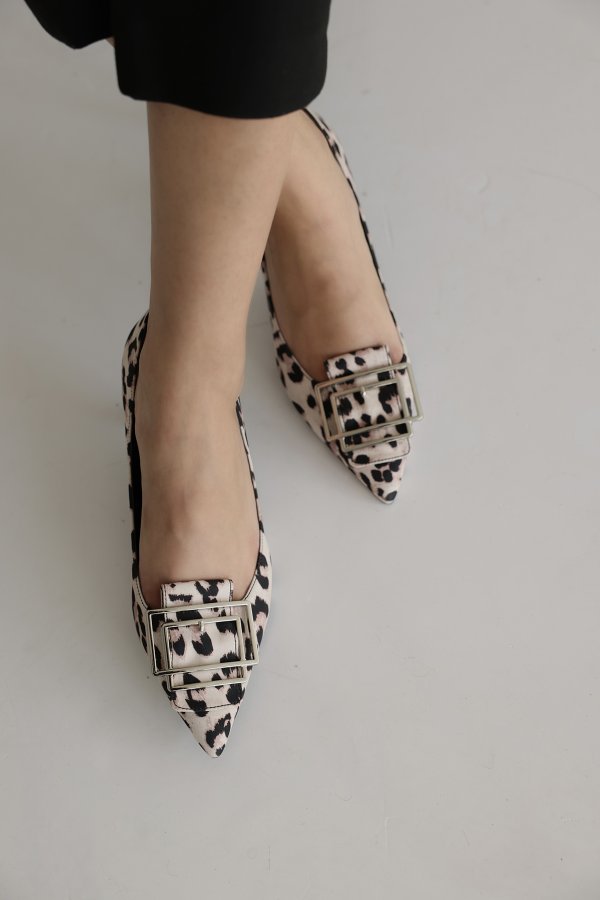 Leopar Desenli Topuklu Ayakkabı