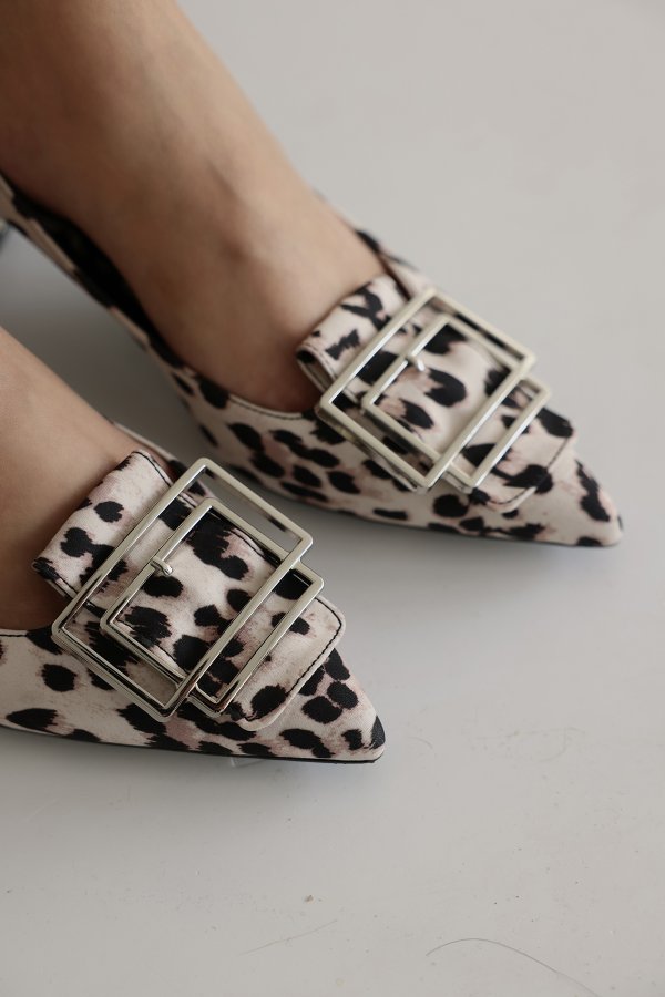 Leopar Desenli Topuklu Ayakkabı