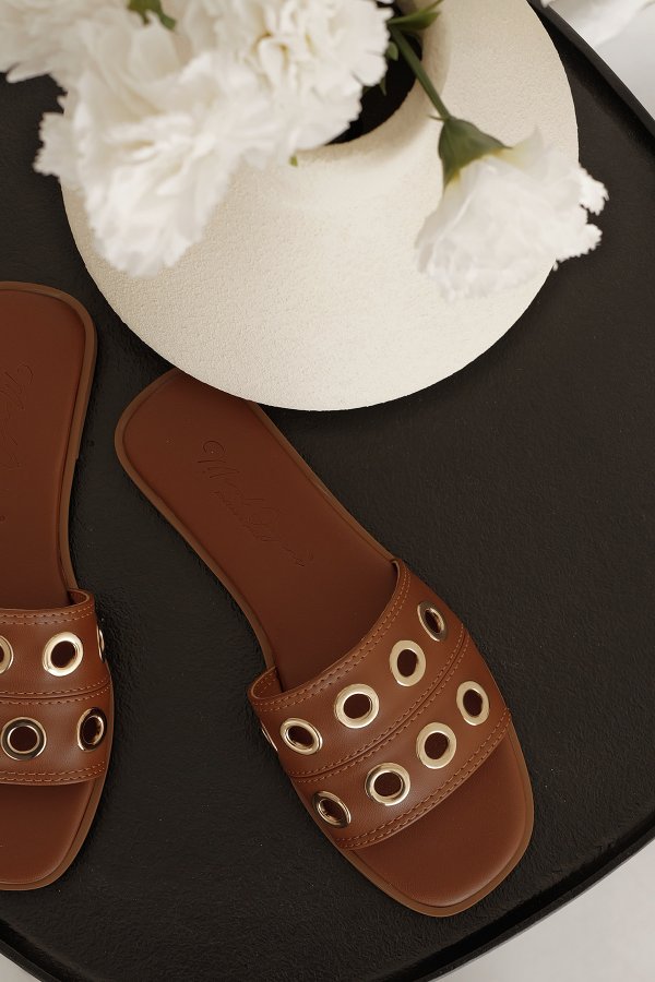 Halka Bantlı Düz Terlik