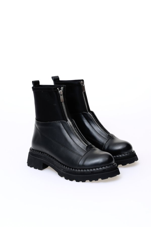 Önden Fermuarlı Kısa Bot