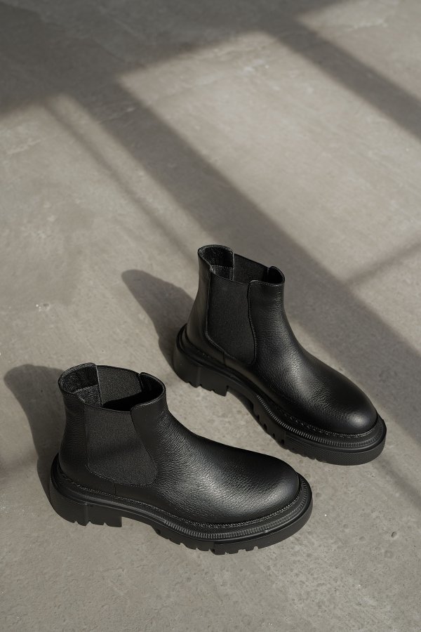 Kısa Lastikli Deri  Bot