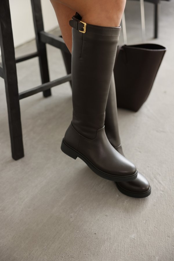 Kemerli Hakiki Deri Çizme