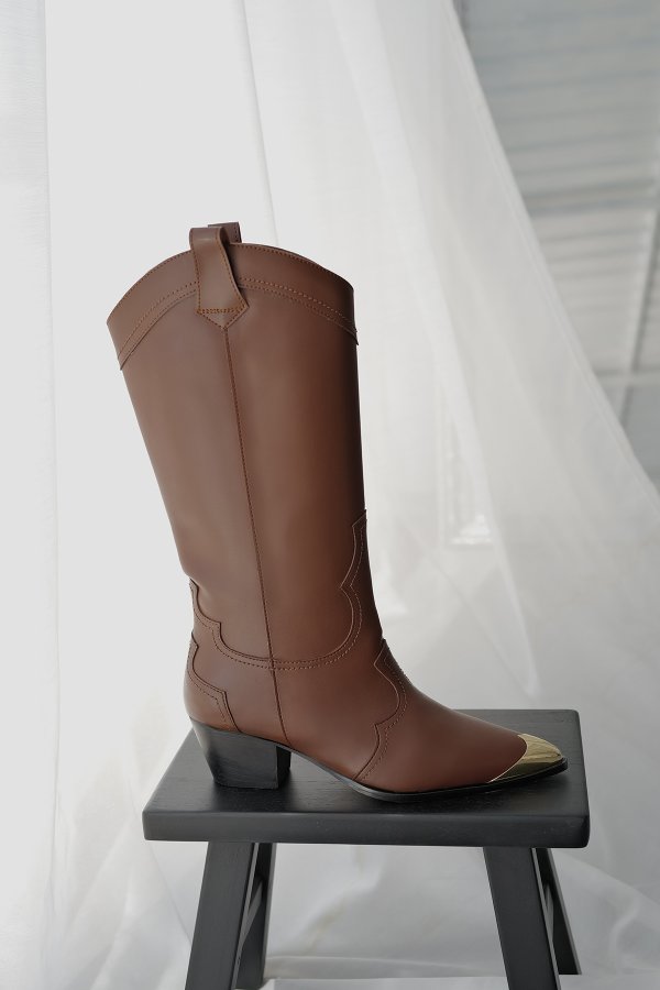 Gold Detaylı Western Çizme