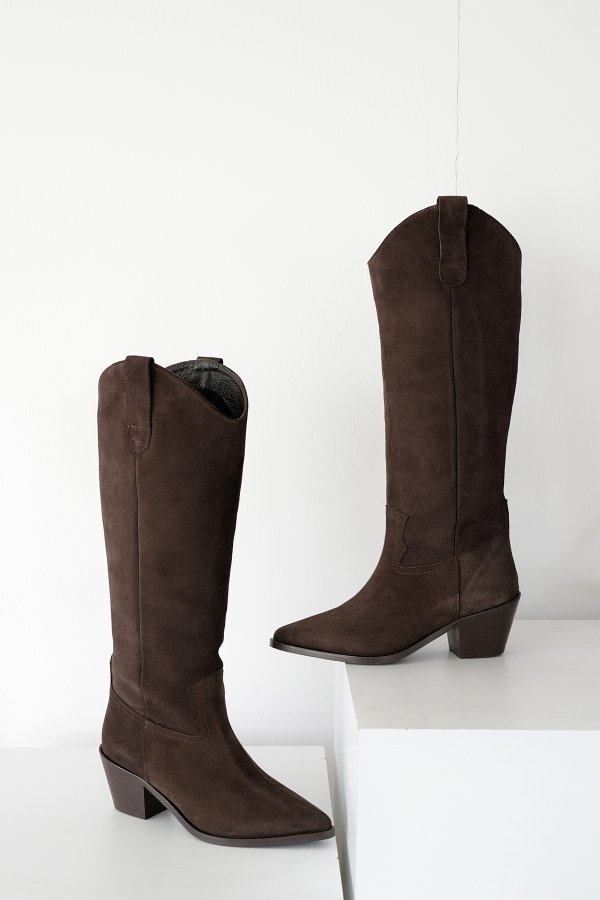 Süet Western Uzun Çizme