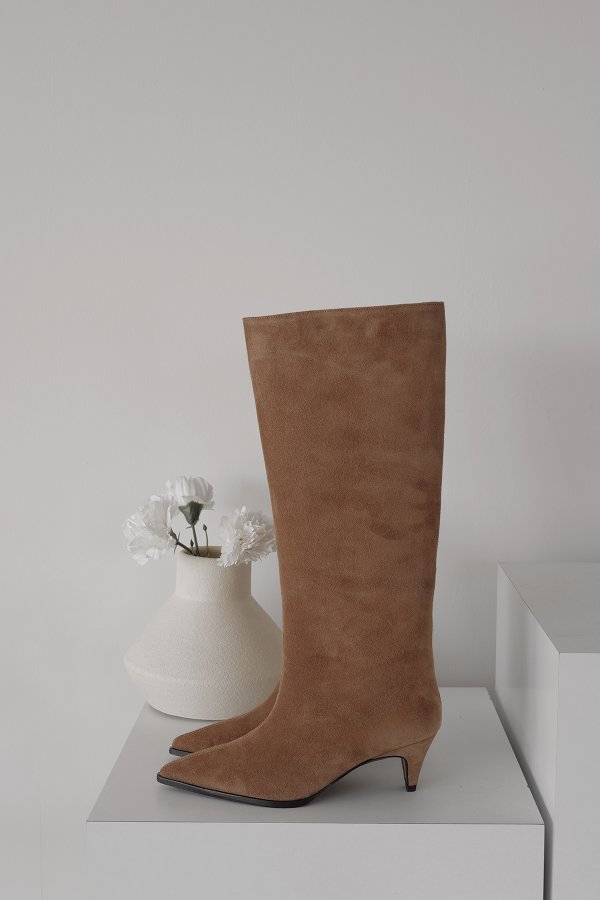 İnce Topuk Süet Çizme