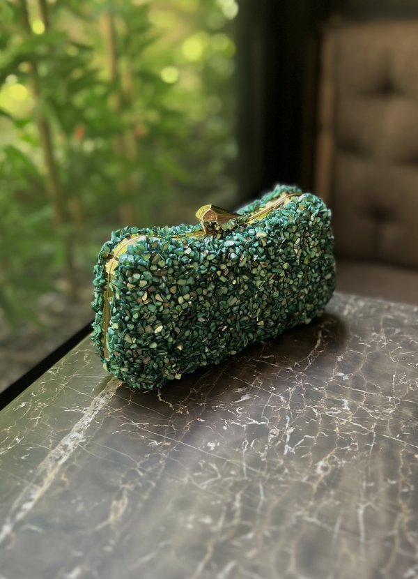 Gold Detaylı Taşlı Çanta