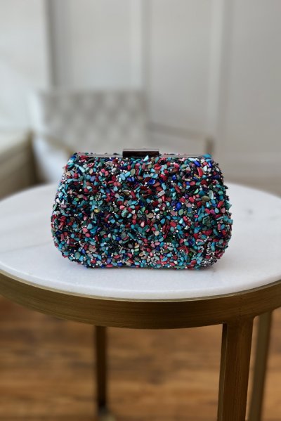 Oval Taşlı Çanta