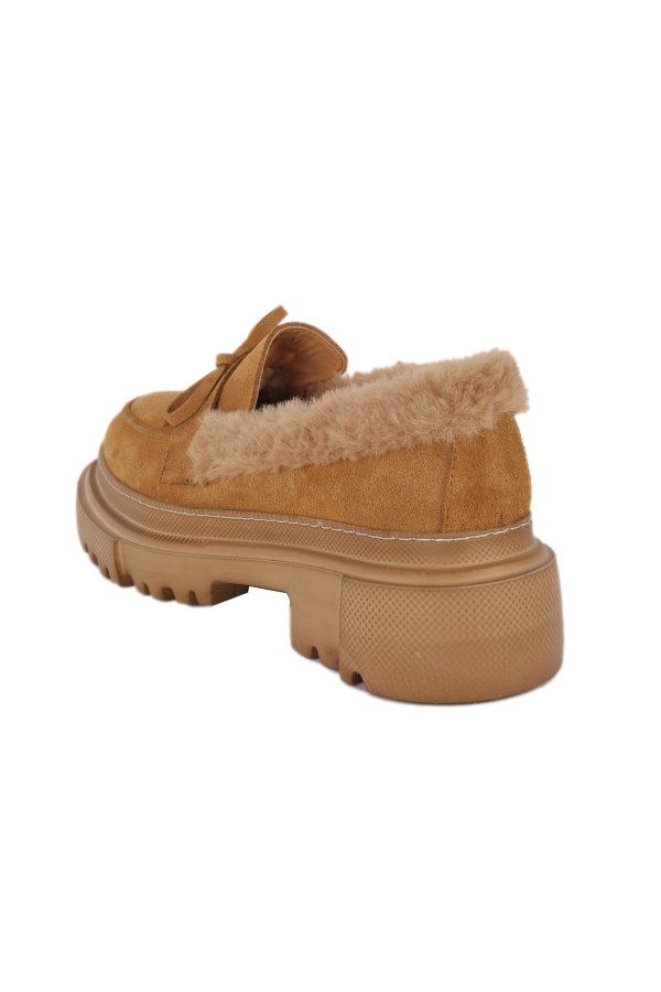 Fiyonklu Kürklü Loafer