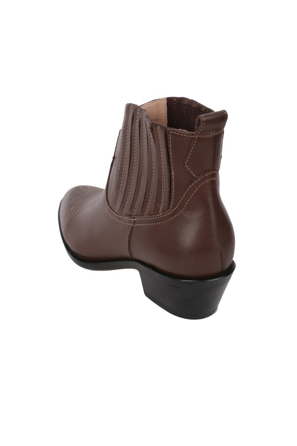 Dikişli Süet Deri Bot