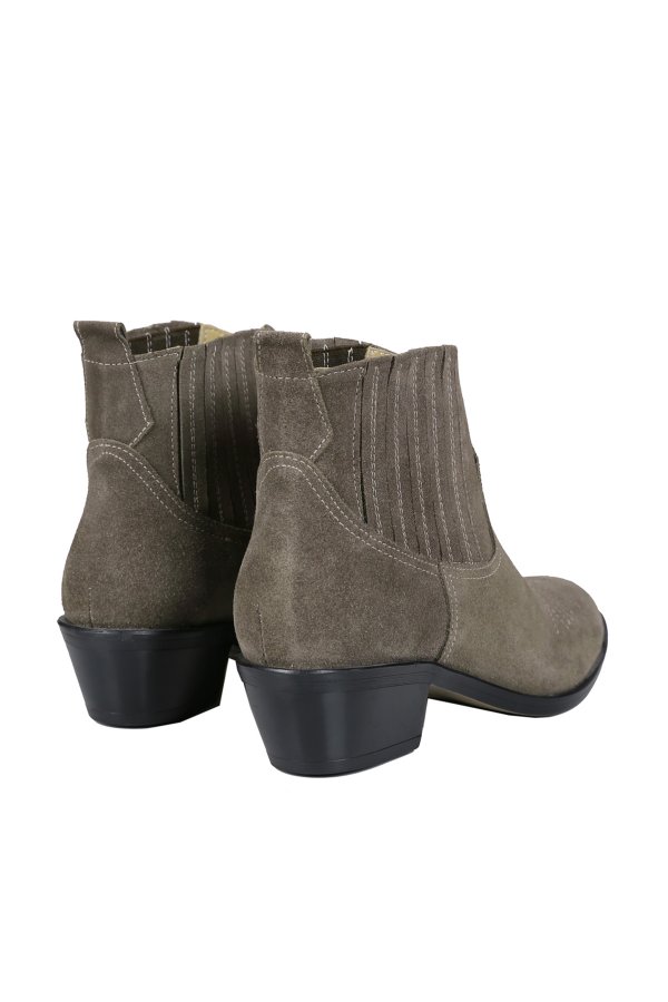 Dikişli Süet Deri Bot