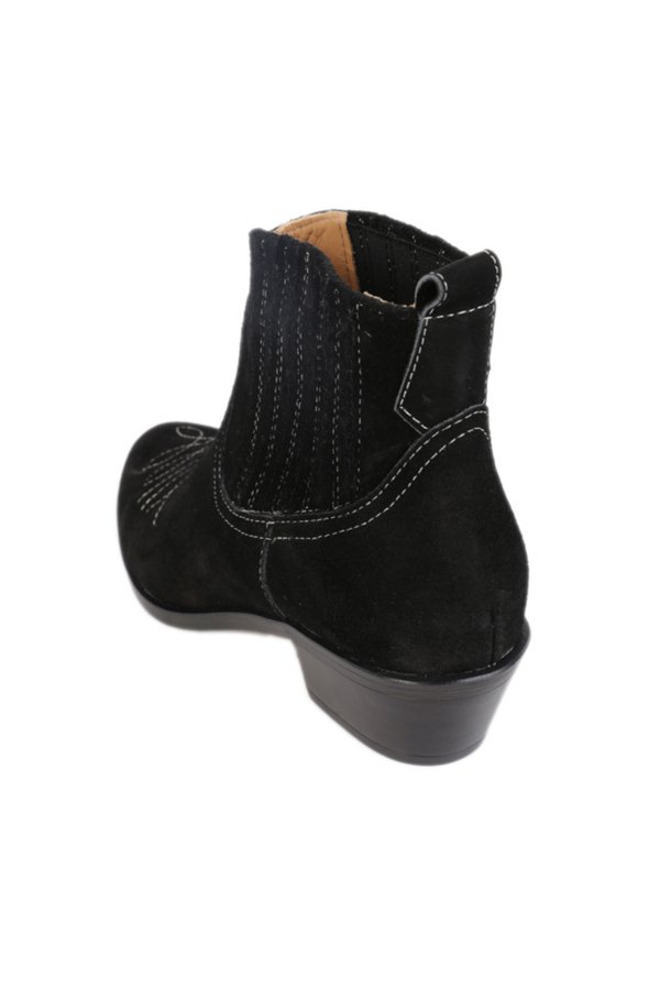 Dikişli Süet Deri Bot