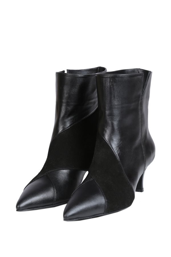 Kısa Topuklu Deri Bot