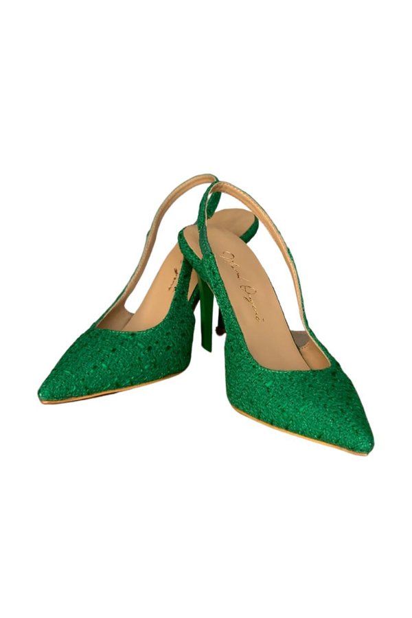 Tüvit Kumaş İnce Ökçeli Ayakkabı