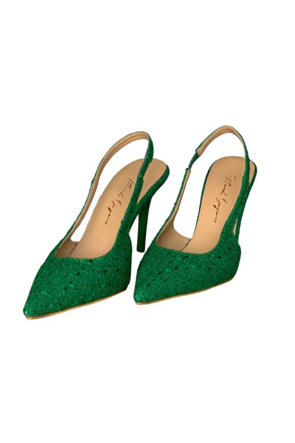 Tüvit Kumaş İnce Ökçeli Ayakkabı