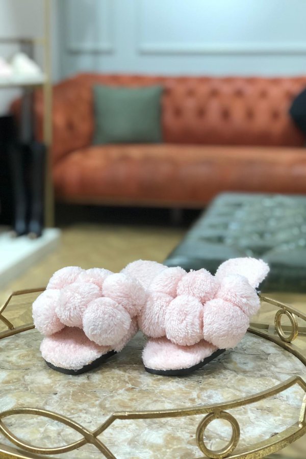 Ponponlu Merinos Ev Terliği